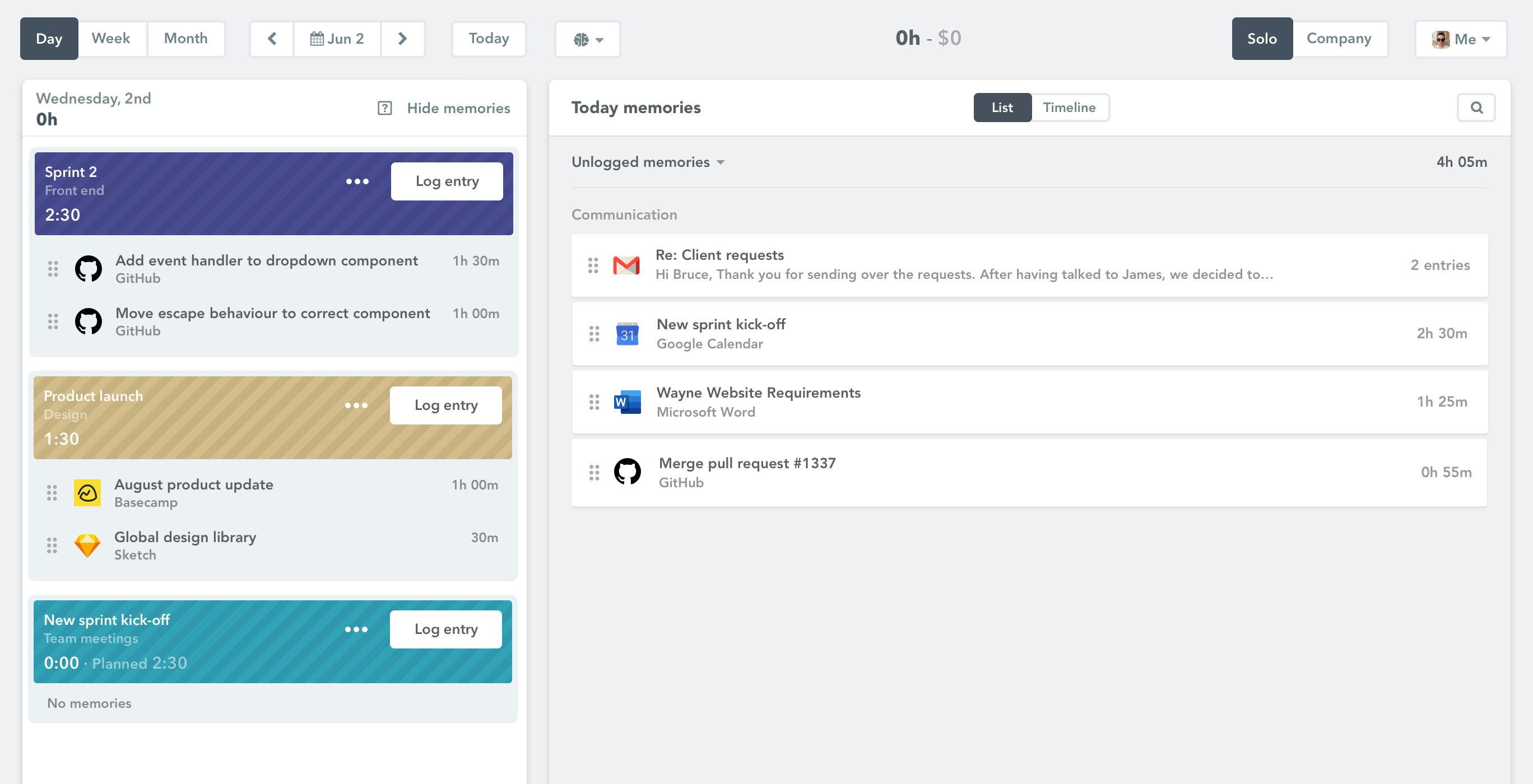 GitHub Time Tracking Timely